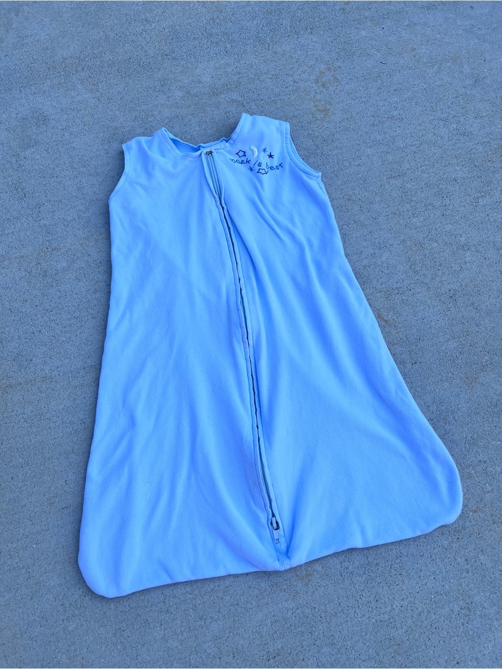 Light Blue Sleeveless Zip-Front Baby Halo Sleep Sack Size small 0-6M